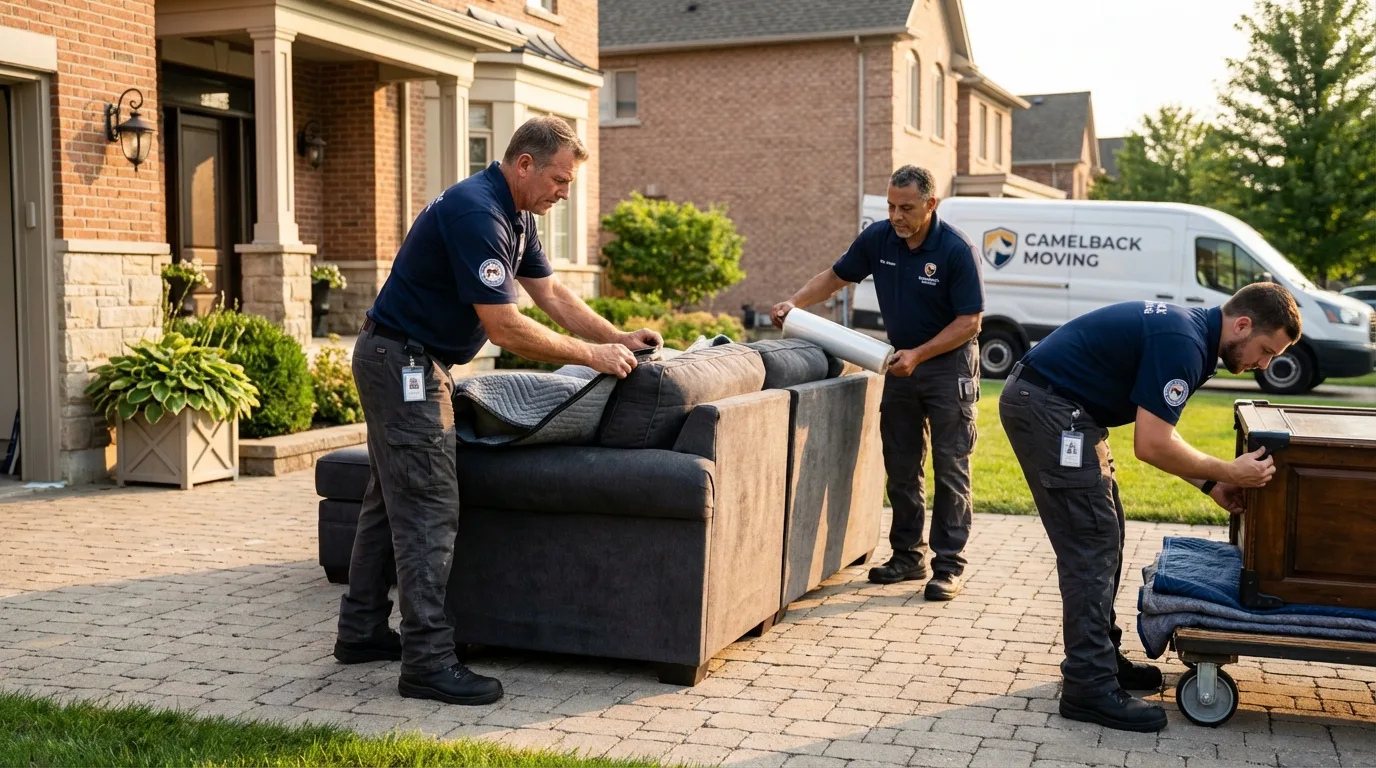 Large estate moving crew wrapping furniture in Williamsburg, KY